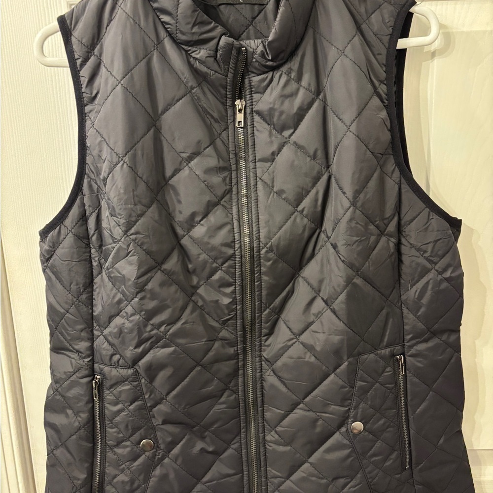 Black Quilted Vest with Stand Up Collar NWT - Picture 2 of 6